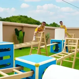 41 piece kids sports combination set with storage bin for organized physical education